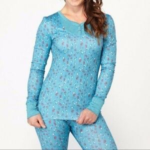 Sale❄️Roxy Baselayer Women's Blue Floral Ski Snow Board Snowboard Base Layer
